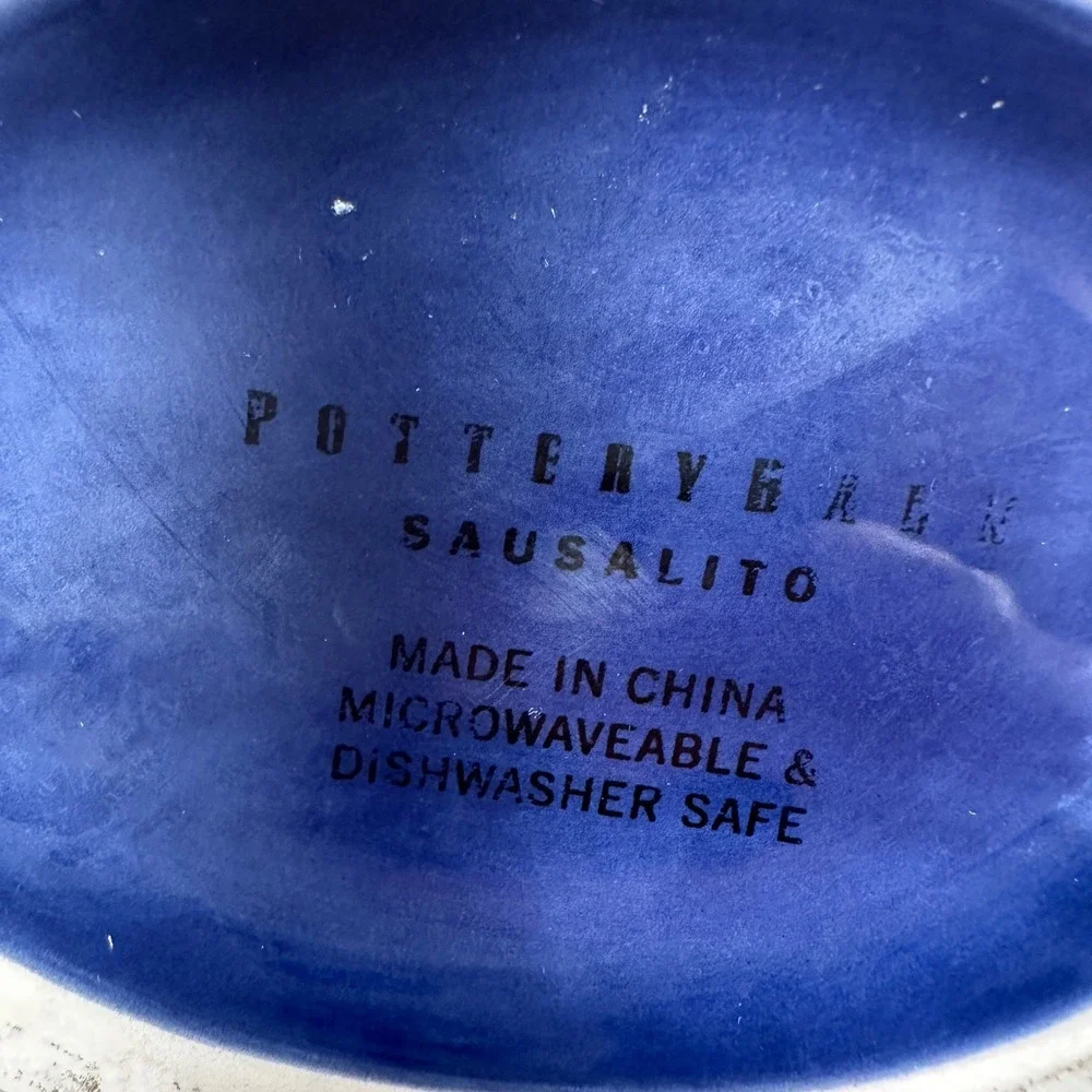 Pottery‎ Barn Sausalito Cobalt Blue Gravy Boat Stoneware Glossy Sauce Server